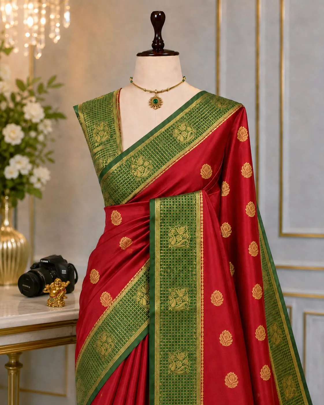 Fusion Korvai Zari Butta Semi Silk Saree